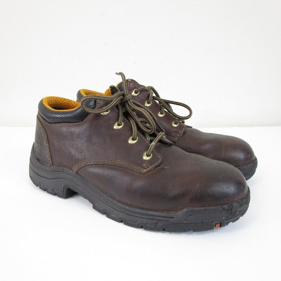 Timberland Pro Dark Brown Leather Titan Oxford Soft Toe Work Boots Shoes 8.5 main image 7